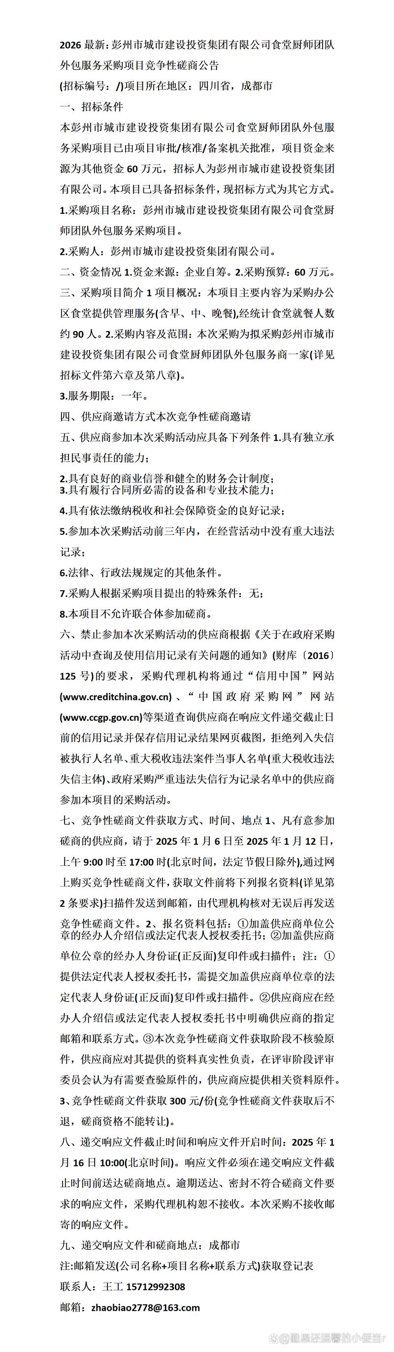2026年彭州市城市建设投资集团食堂厨师团队外包服务采购分析 软件外包服务的跨界启示